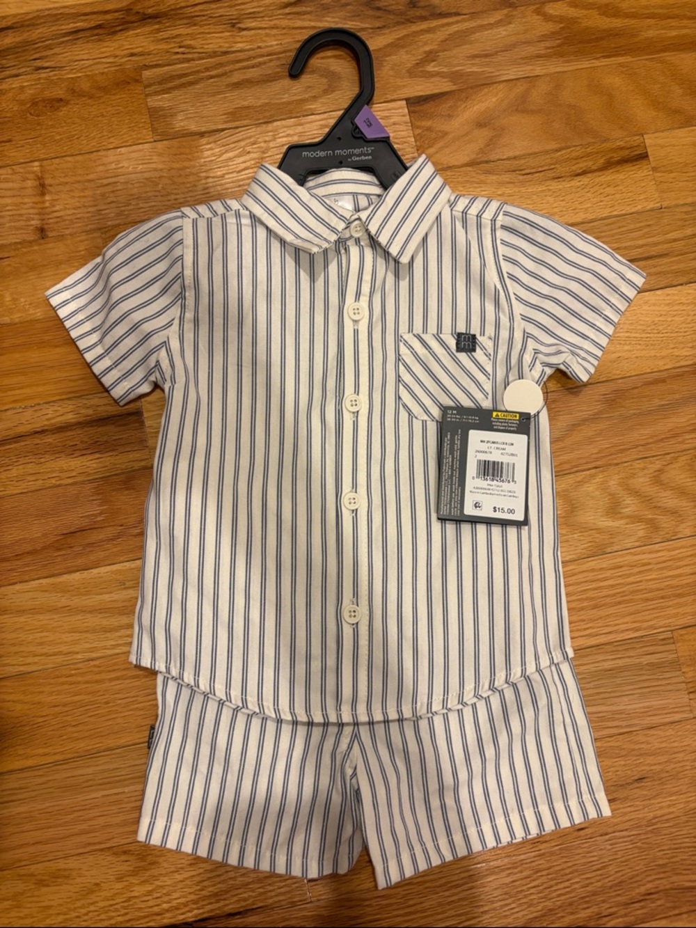 NWT modern moments 12 month two piece canvas set